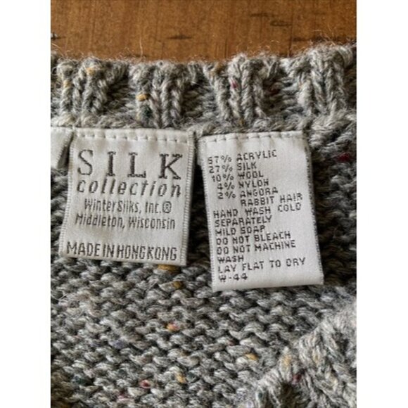 Silk Collection Ladies Argyle Vest Gray & Burgundy Size Medium - Picture 5 of 7